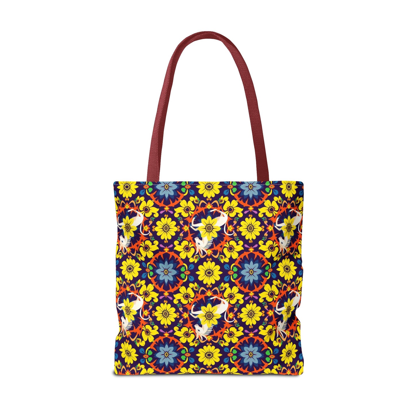 Tote Bag (AOP), Aquarius, Zodiac v1, Flower Pattern