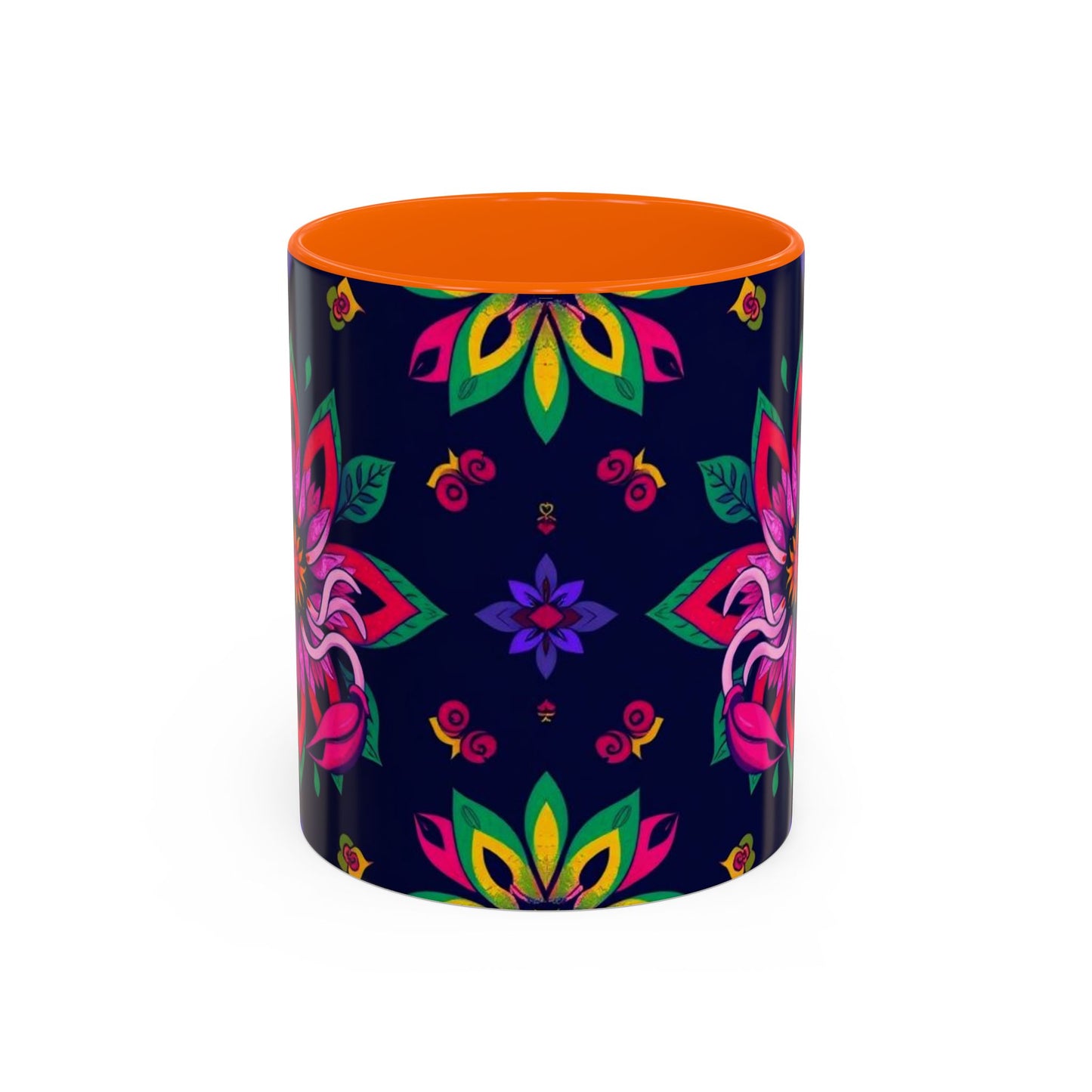 Accent Coffee Mug, Scorpio, Zodiac v4. Flower Pattern, (11, 15oz)