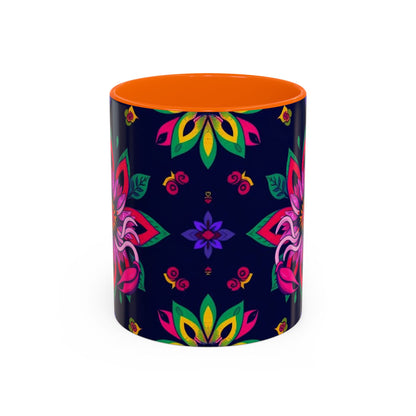 Accent Coffee Mug, Scorpio, Zodiac v4. Flower Pattern, (11, 15oz)