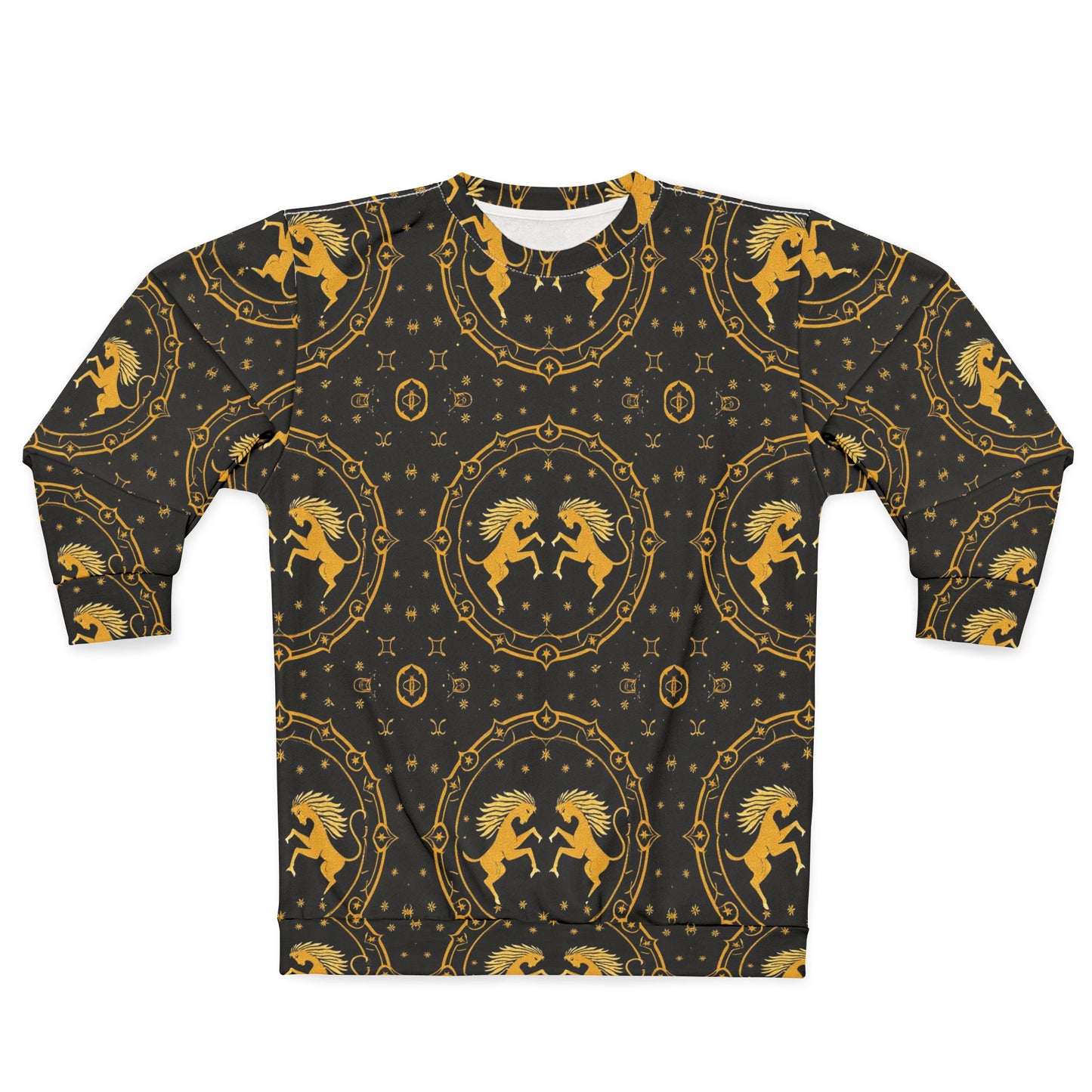 Unisex Sweatshirt, Zodiac Design, Pattern, Gemini, AOP