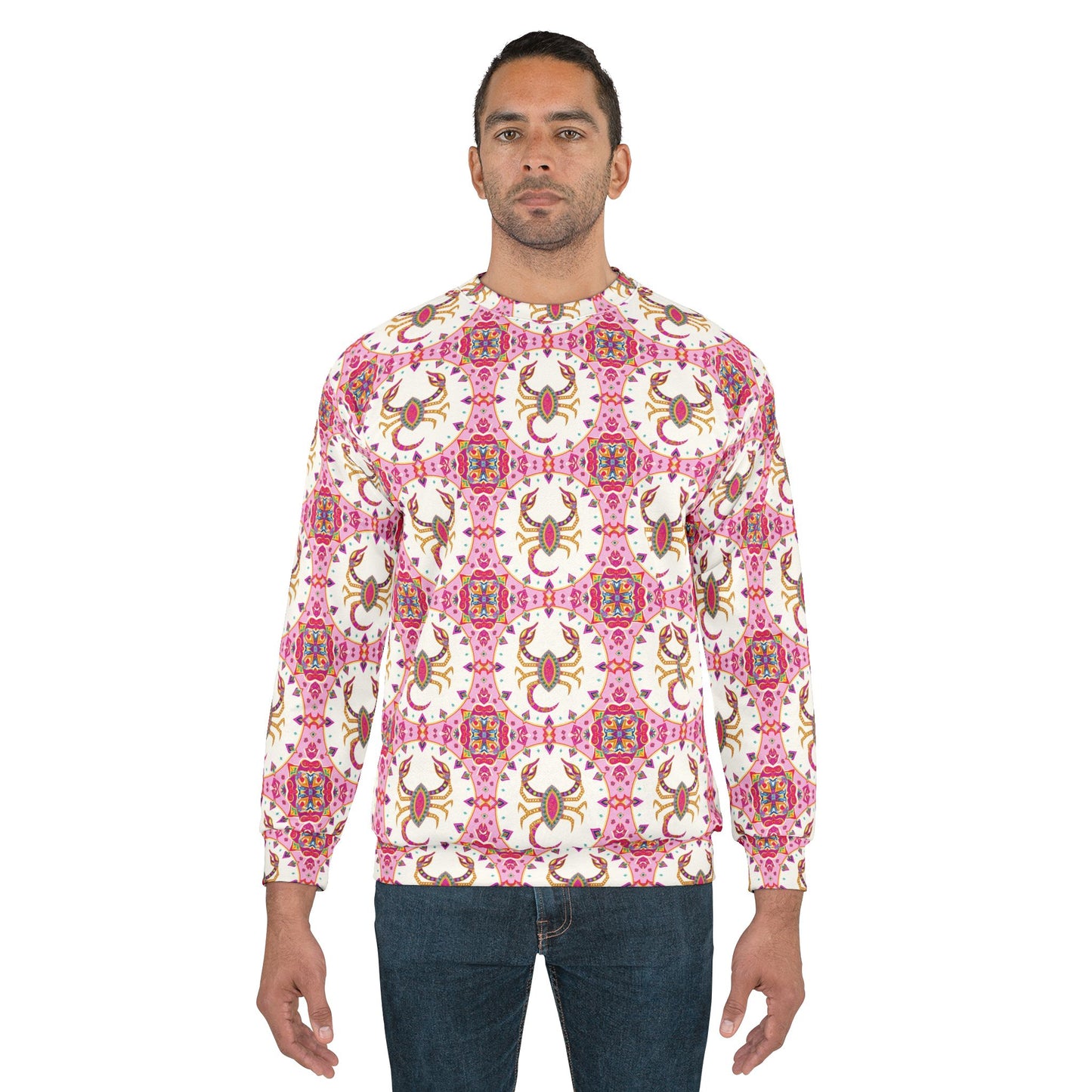 Unisex Sweatshirt (AOP), Scorpio, Zodiac v1, Jewel Pattern
