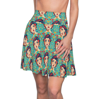 Women's Skater Skirt, (AOP), Pisces, Zodiac, Sexy Pattern