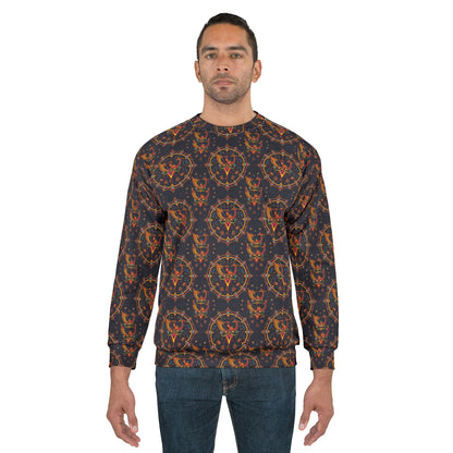 Unisex Sweatshirt (AOP), Sagittarius, Zodiac v2, Jewel Pattern