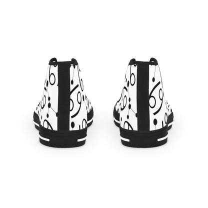 Men's High Top Sneakers, Breathable polyester canvas, Cancer Zodiac Design