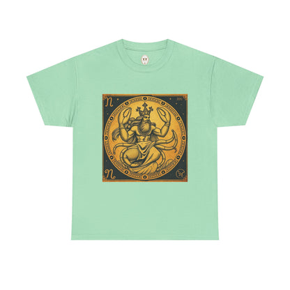 Unisex Heavy Cotton T-Shirt, Crab King, Cancer Zodiac Design