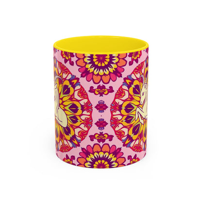 Accent Coffee Mug, Capricorn, Zodiac v3, Flower Pattern, (11, 15oz)