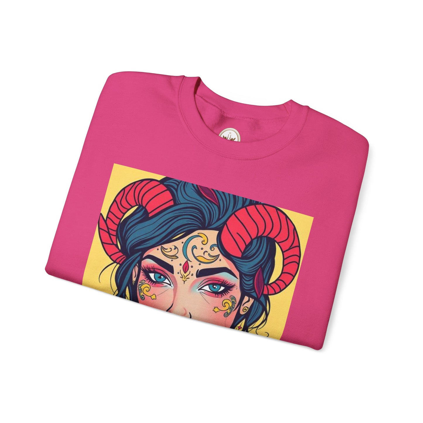 Unisex Heavy Blend™ Crewneck Sweatshirt, Aries, Zodiac v2, Sexy Pattern