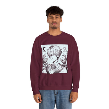 Unisex Heavy Blend™ Crewneck Sweatshirt,Two Moon, Cancer Zodiac Design