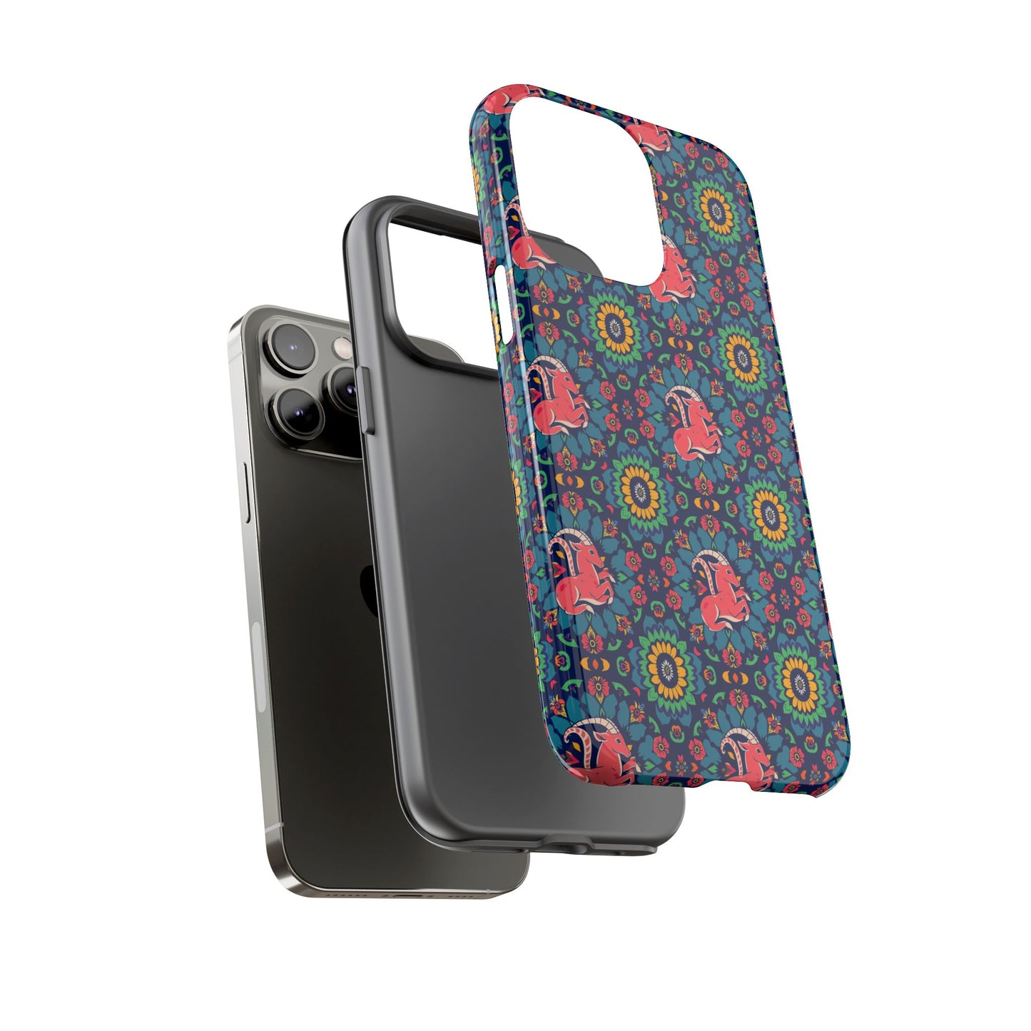 Tough Cases, Capricorn, Zodiac v1, Flower Pattern