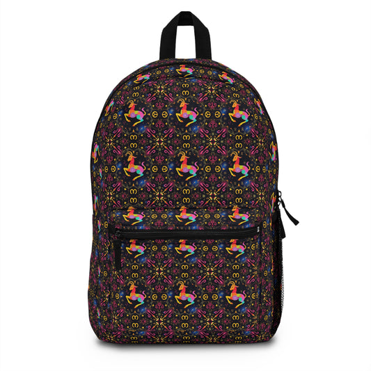 Backpack, Capricorn, Zodiac v1, Metal Pattern