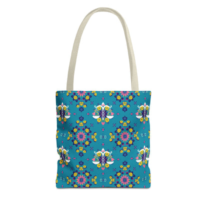 Tote Bag (AOP), Libra, Zodiac v1, Flower Pattern