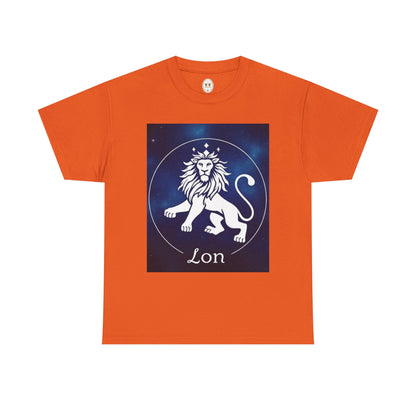 Unisex Heavy Cotton T-Shirt, Space Lion v1, Leo Zodiac Design