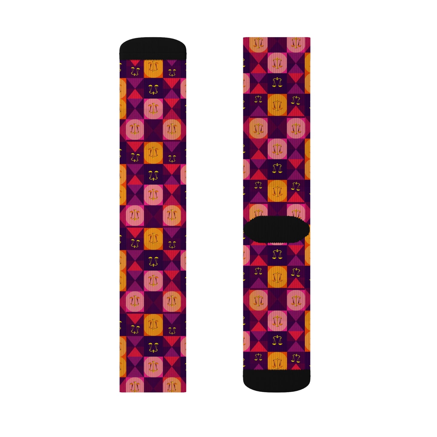 Sublimation Socks, Libra, Zodiac v1, Shapes Pattern