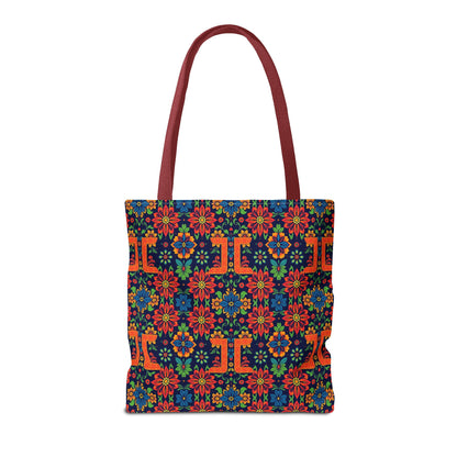 Tote Bag, (AOP), Gemini, Zodiac v1, Flower Pattern