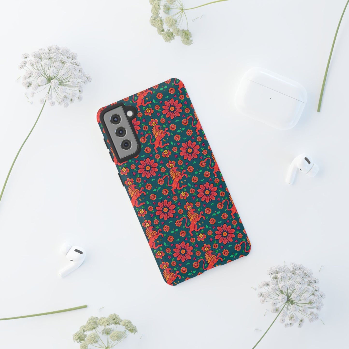 Tough Cases, Leo, Zodiac v2, Flower Pattern
