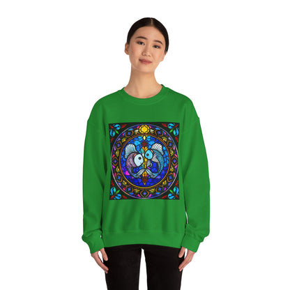 Unisex Heavy Blend™ Crewneck Sweatshirt, Glass, Pisces Zodiac Design