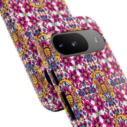 Tough Cases, Scorpio, Zodiac v2, Flower Pattern