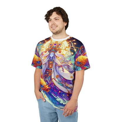 Unisex Cut & Sew T-Shirt (AOP), Guardian Duo, Pisces Zodiac Design, Regular fit, 100% Polyester