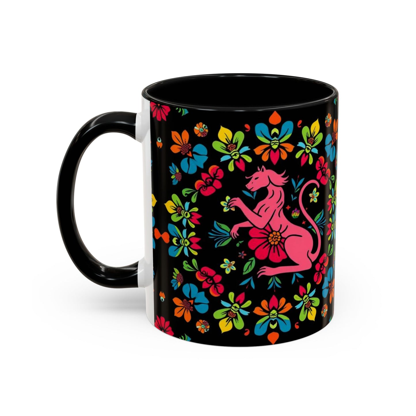 Accent Coffee Mug, Zodiac. Virgo, Flower Pattern, (11, 15oz)