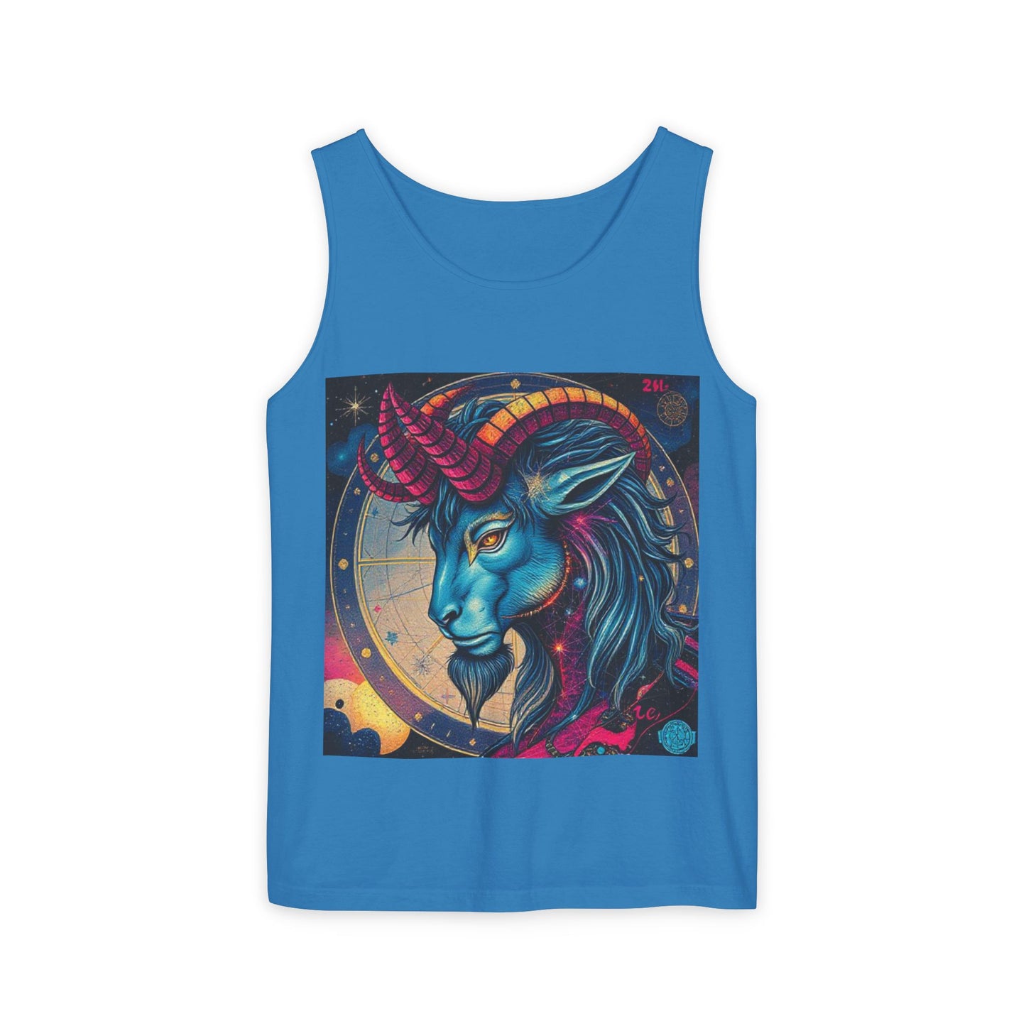 Unisex Garment-Dyed, Tank Top, Capricorn, Pop Art, 100% US cotton
