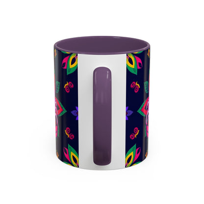 Accent Coffee Mug, Scorpio, Zodiac v4. Flower Pattern, (11, 15oz)