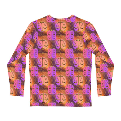 Men's Long Sleeve Shirt, (AOP), Libra, Zodiac, Pattern
