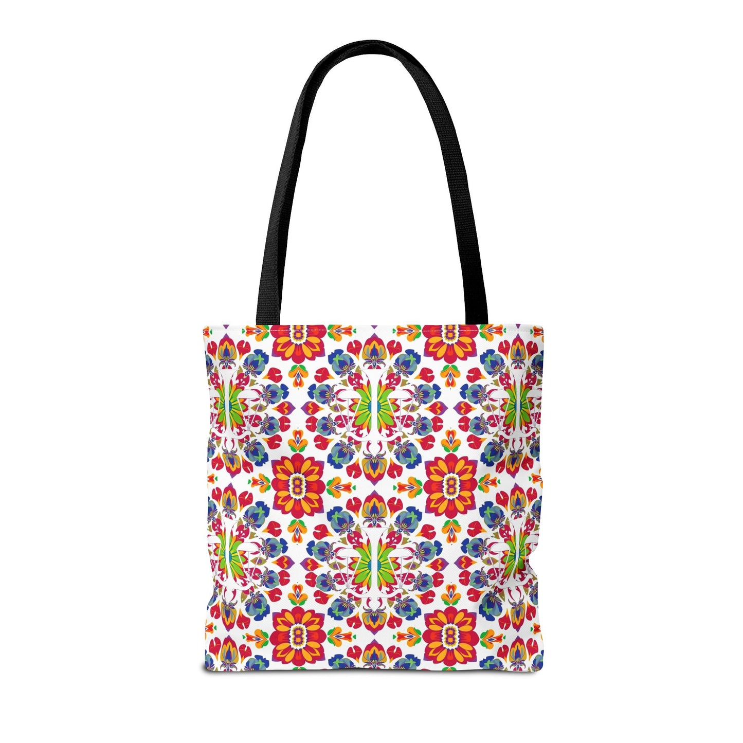 Tote Bag, (AOP), Libra, Zodiac v5, Flower Pattern