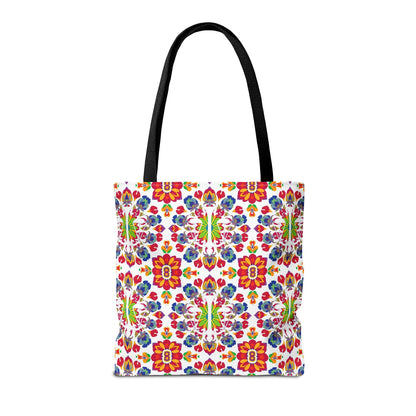 Tote Bag, (AOP), Libra, Zodiac v5, Flower Pattern
