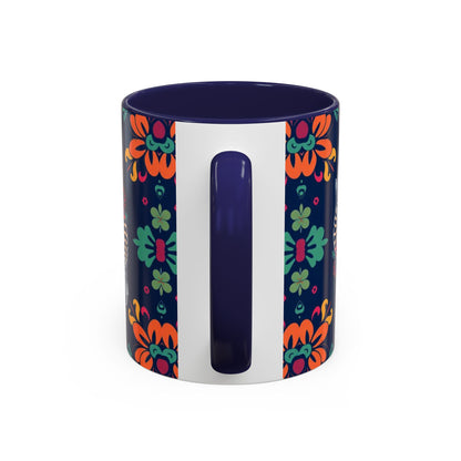 Accent Coffee Mug, Pisces, Zodiac. Flower Pattern, (11, 15oz)
