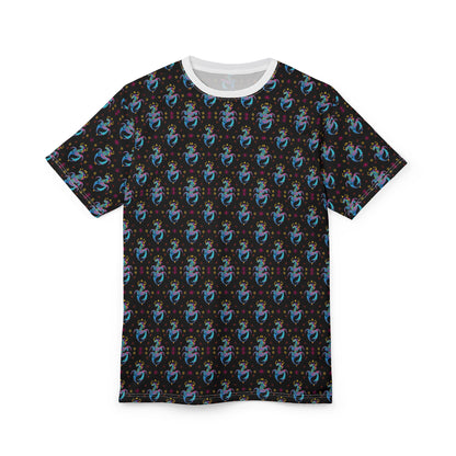 Unisex Cut & Sew T-Shirt, (AOP) Aquarius, Zodiac v1, Jewels Pattern