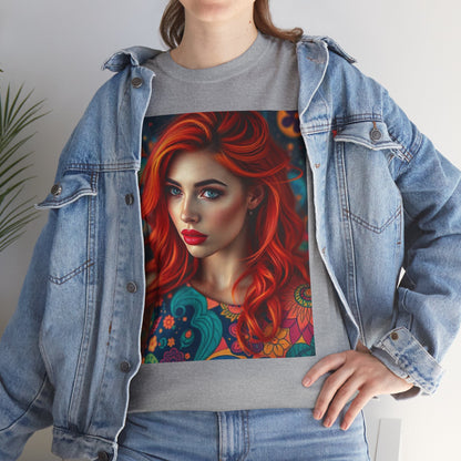 Unisex Heavy Cotton T-Shirt, Aquarius, Zodiac v1, Sexy Art