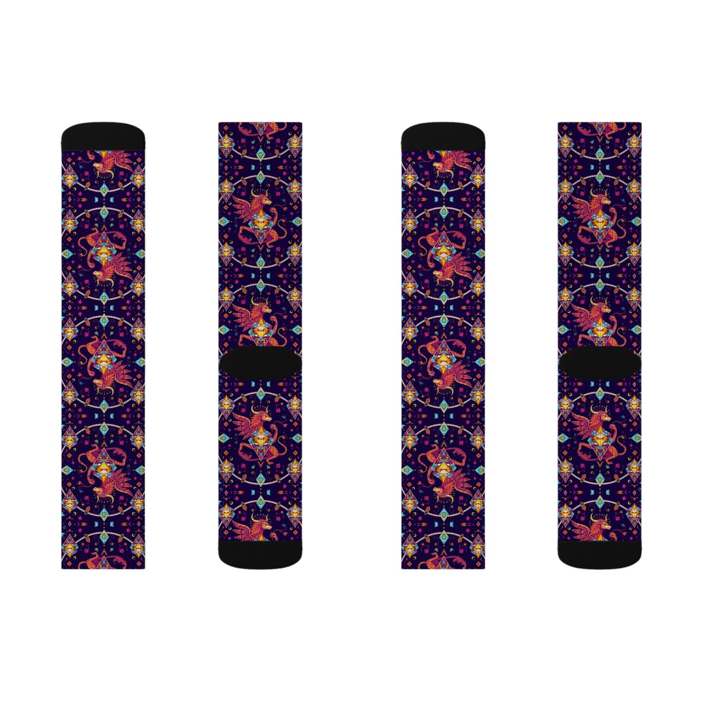 Sublimation Socks, Virgo, Zodiac, Jewel Pattern