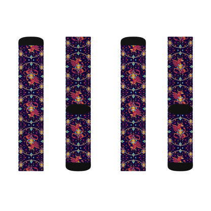 Sublimation Socks, Virgo, Zodiac, Jewel Pattern