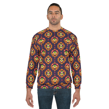 Unisex Sweatshirt (AOP), Cancer, Zodiac v4, Jewel Pattern