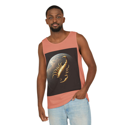Unisex Garment-Dyed, Tank Top, Scorpio Design, Planet Symbol v1, 100% US cotton