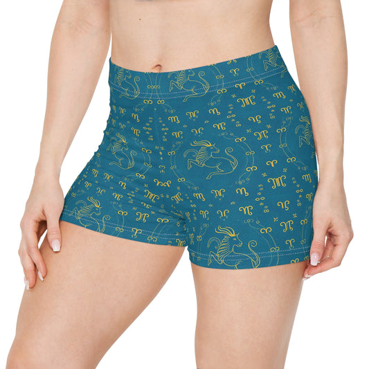 Women's Shorts, AOP, Aquarius, Zodiac v1, Pattern