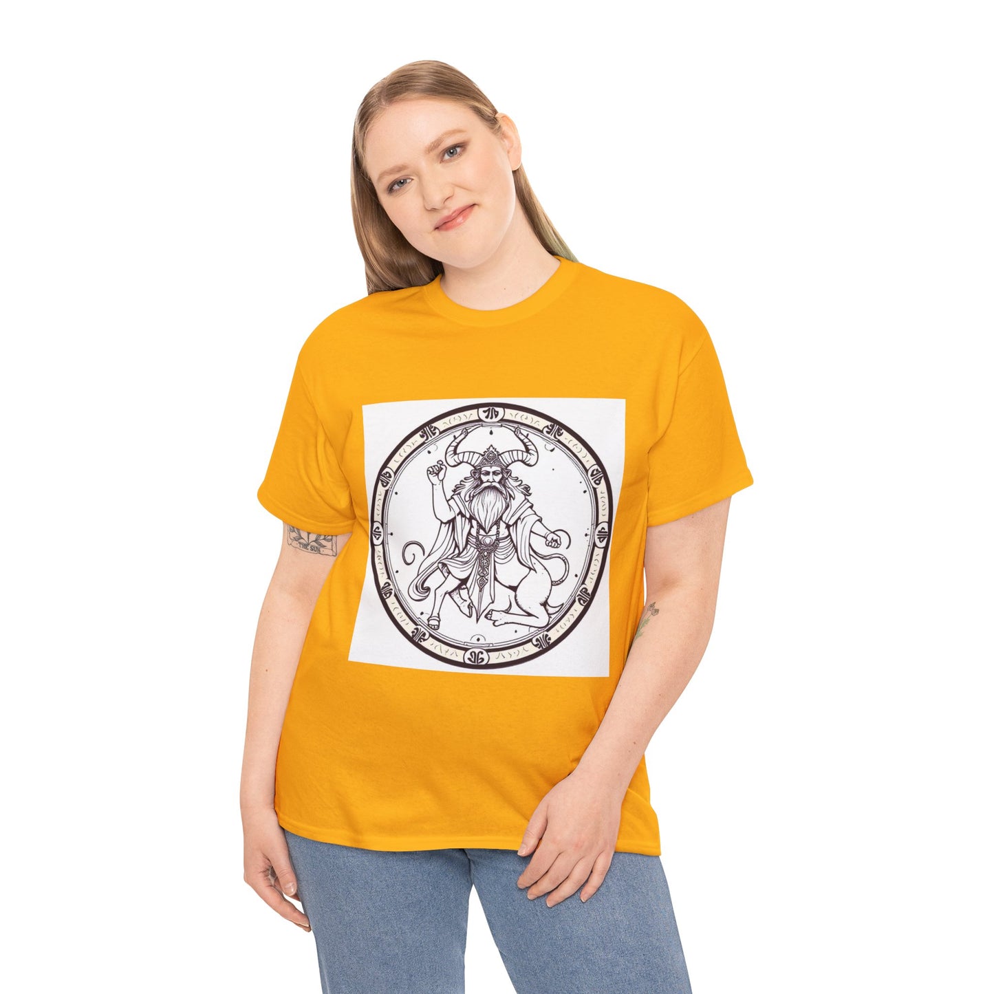 Unisex Heavy Cotton T-Shirt, Bull Centaur, Taurus Zodiac Design