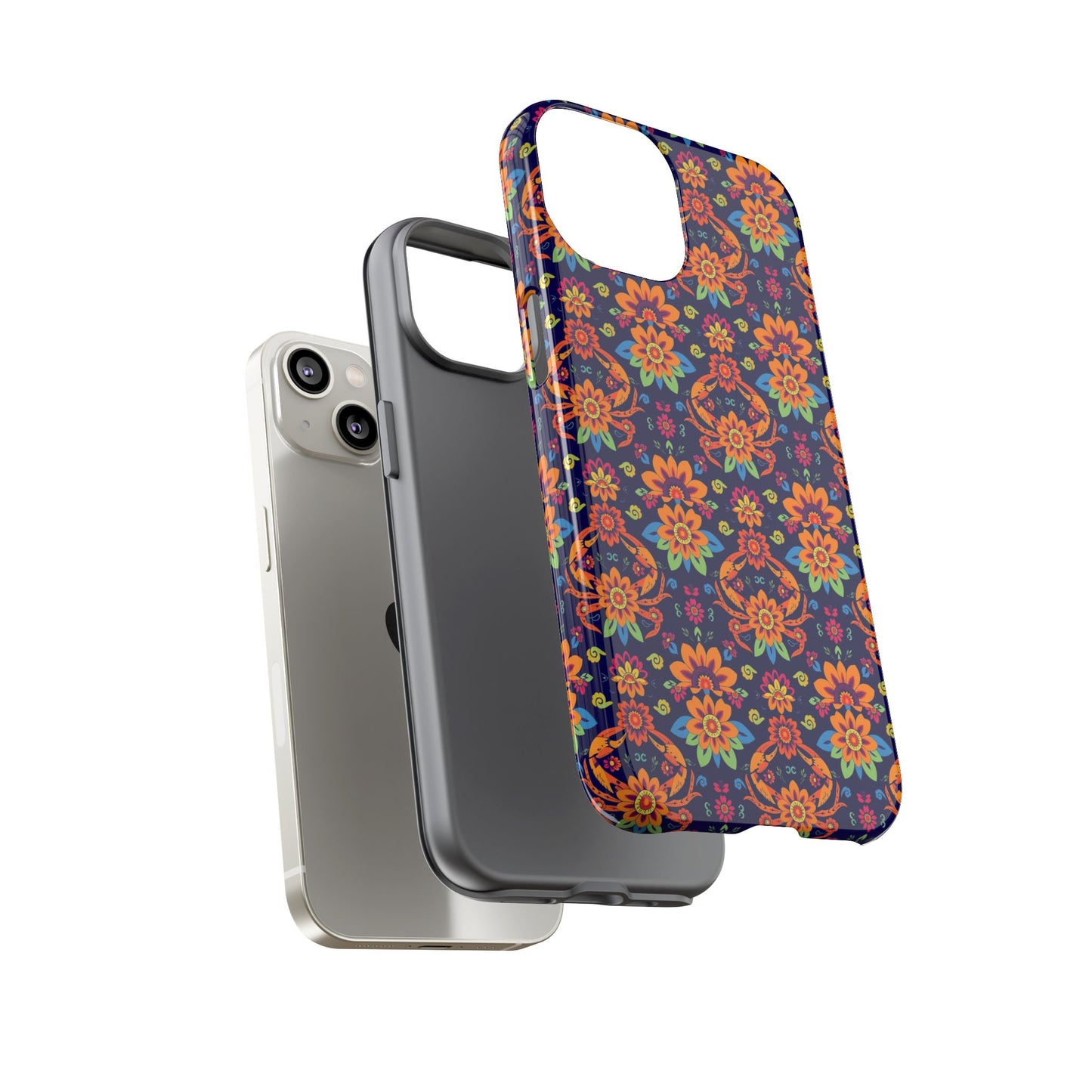 Tough Cases, Cancer, Zodiac, Flower Pattern