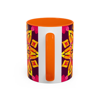 Accent Coffee Mug, Scorpio, Zodiac v1. Flower Pattern, (11, 15oz)