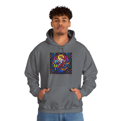 Unisex Heavy Blend™ Hooded Sweatshirt with glass Aquarius zodiac design