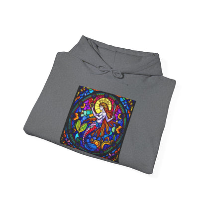 Unisex Heavy Blend™ Hooded Sweatshirt with glass Aquarius zodiac design