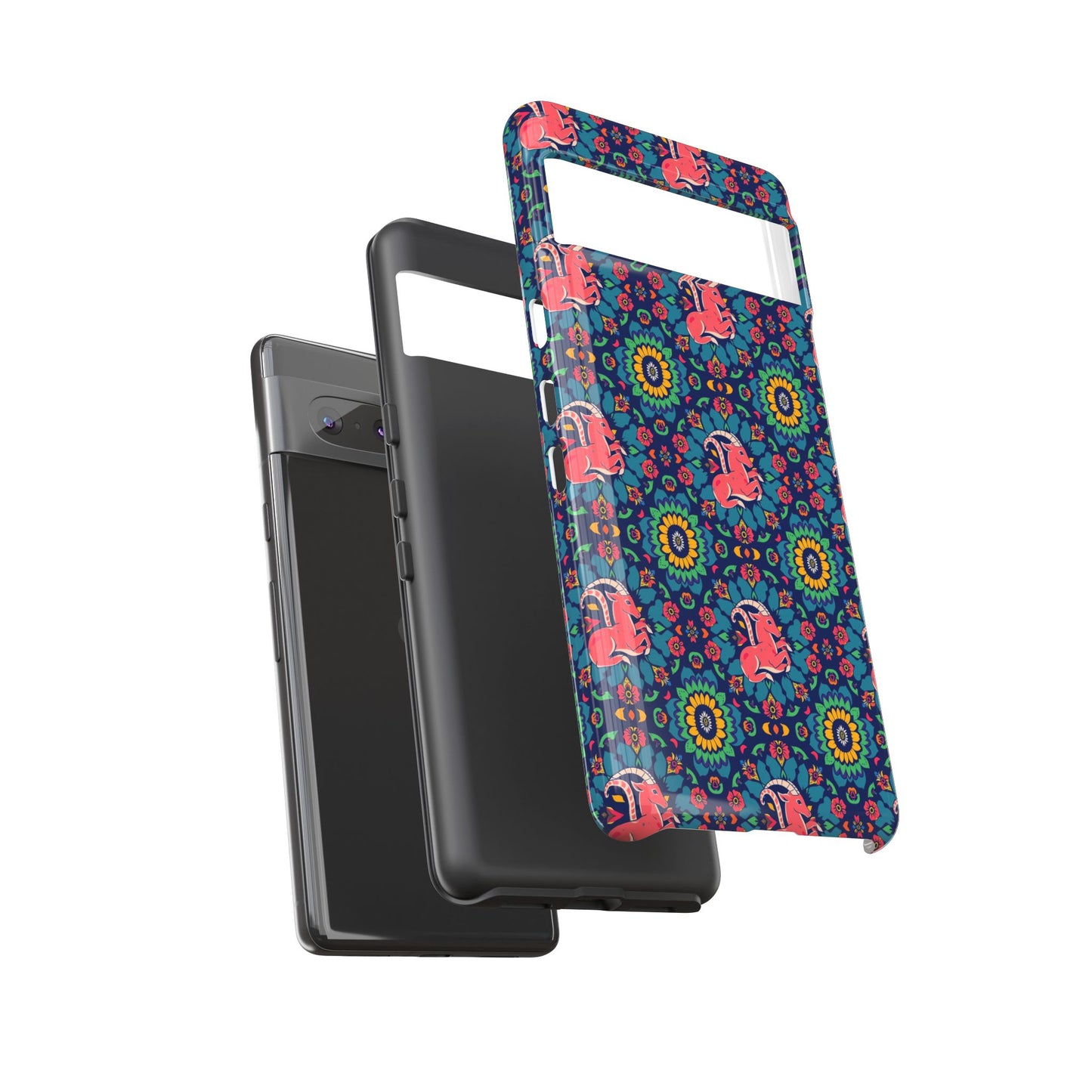 Tough Cases, Capricorn, Zodiac v1, Flower Pattern