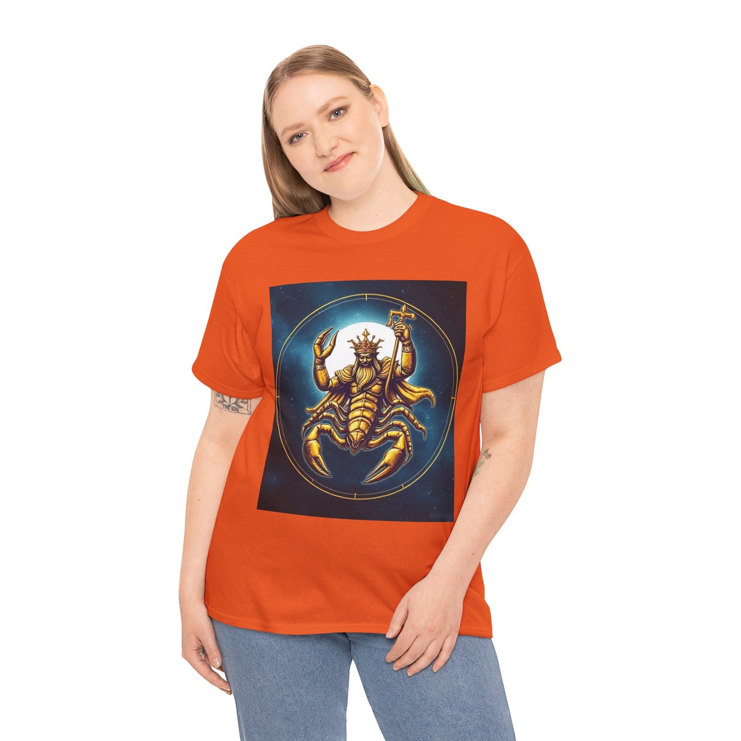 Unisex Heavy Cotton T-Shirt, Moon, Scorpio Zodiac Design