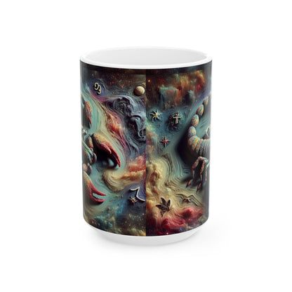 Ceramic Mug, (11oz, 15oz), Ceramic Coffee Mug, Trippy Scorpion, Scorpio Zodiac Design