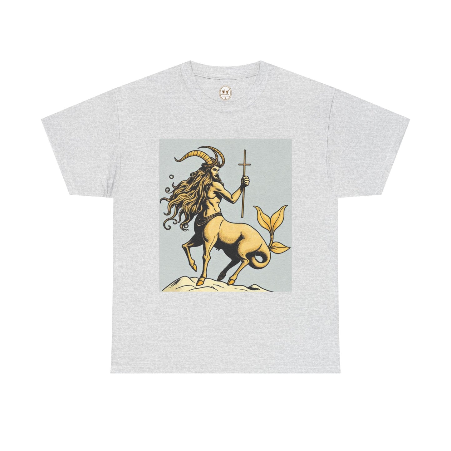 Unisex Heavy Cotton T-Shirt, Capricorn God v2, Zodiac Design