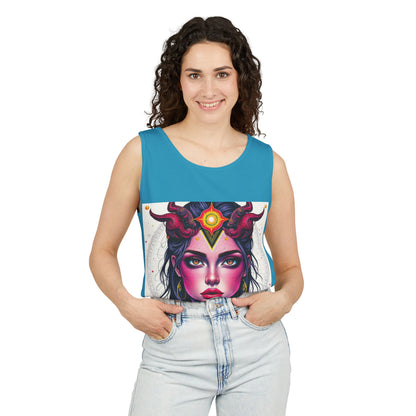 Unisex Garment-Dyed, Tank Top, Virgo Design, Pop Art, 100% US cotton