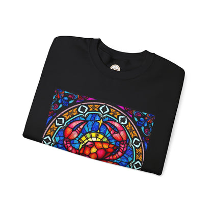 Unisex Heavy Blend™ Crewneck Sweatshirt, Glass 1, Cancer Zodiac Design