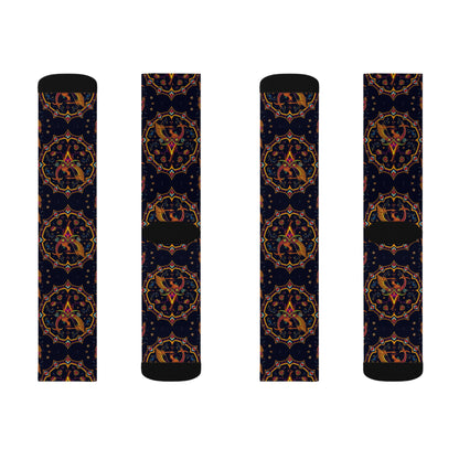 Sublimation Socks, Sagittarius, Zodiac v2, Jewel Pattern