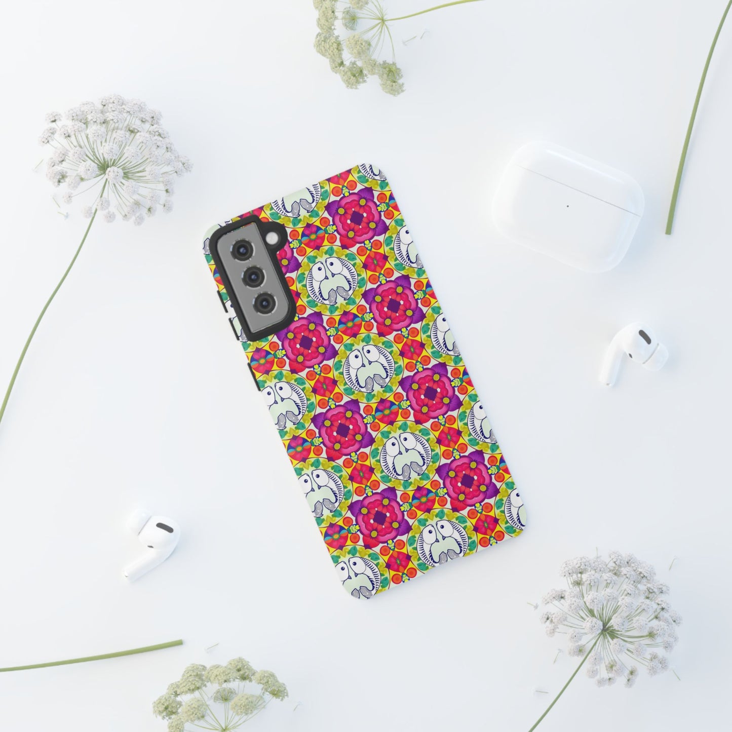 Tough Cases, Pisces, Zodiac v2, Flower Pattern