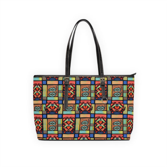 Leather Shoulder Bag, Cancer, Zodiac, Shapes Pattern
